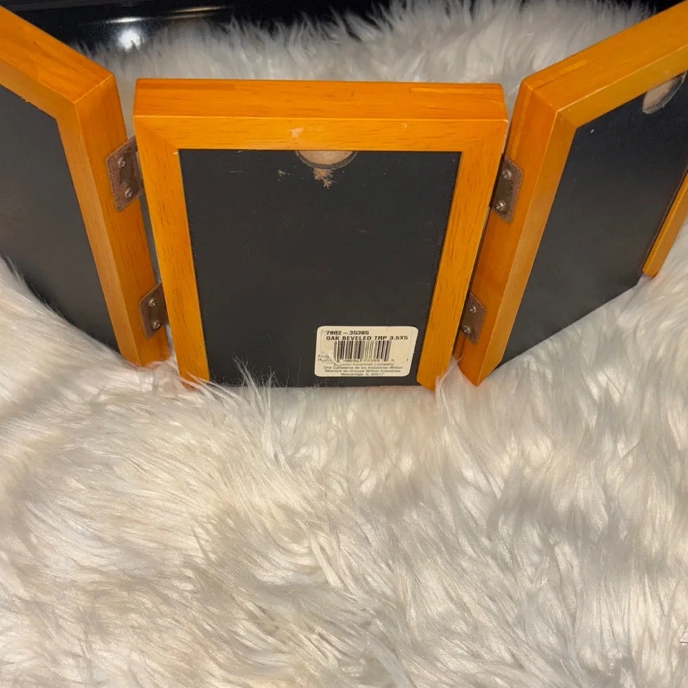 Wooden Triple Photo Frame with Sports Memorabilia (Peyton Manning)